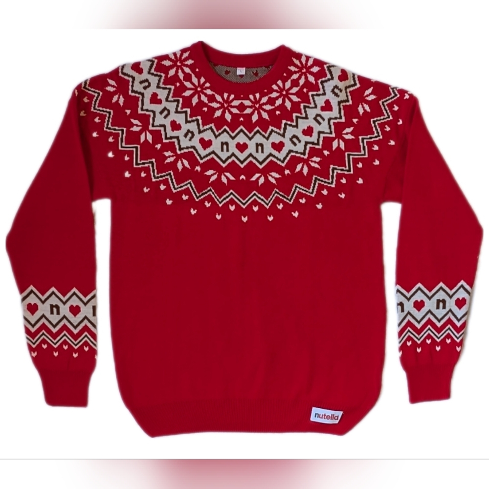 Nutella Holiday Christmas Sweater Size LARGE, NWOT